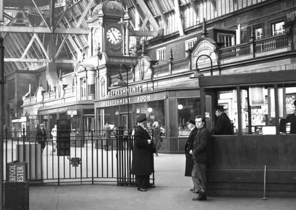Caledonian Station aka Caley Station Princes Street Edinburgh in 1965. David's grandfather is in the foreground.