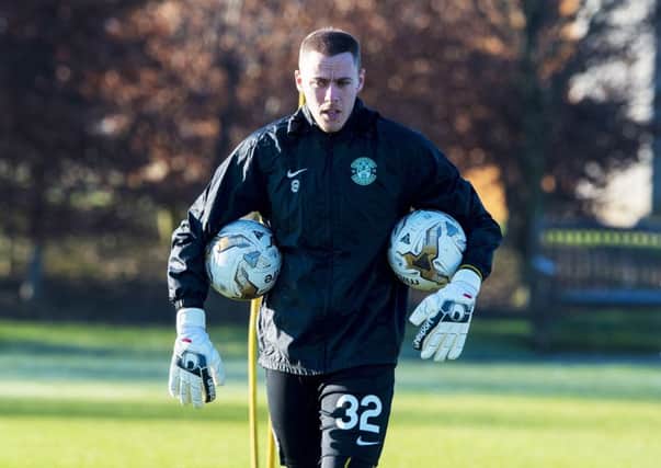 Scott Gallacher trains with Hibs at East Mains. Pic: SNS