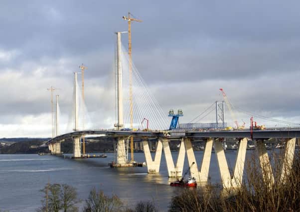 The new Queensferry Crossing is due to open in May 2017. 
Picture: Ian Rutherford