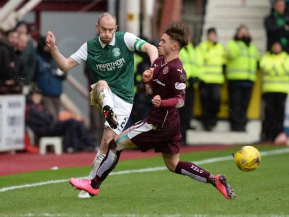 David Gray of Hibs and Hearts winger Sam Nicholson will meet again in the Scottish Cup on Sunday 12 February