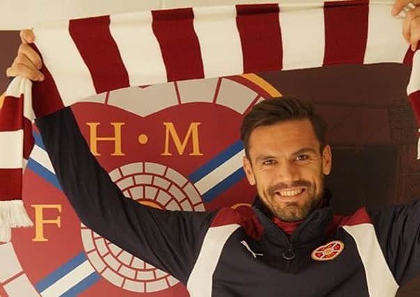 Greek internationalist Alexandros Tziolis has signed a deal with Hearts until the end of the season. Pic: Hearts FC