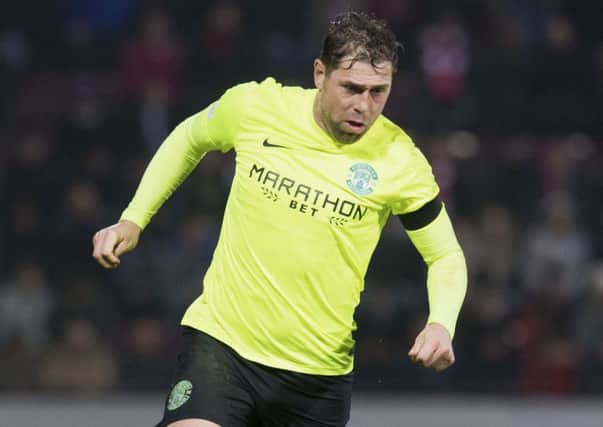 Grant Holt made maximum use of his strength and experience as Hibs ground out a successive 1-0 away win in the league