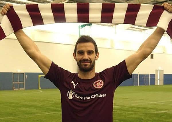 Greek central defender Tasos Avlonitis has signed with Hearts until the end of the season. Pic: Hearts FC