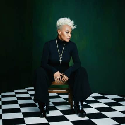 Emeli Sande will take to the stage at Edinburgh Castle on July 13.