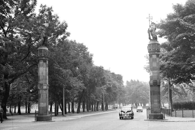 The Memorial Masons' Pillars, pictured in August 1962. Picture: TSPL