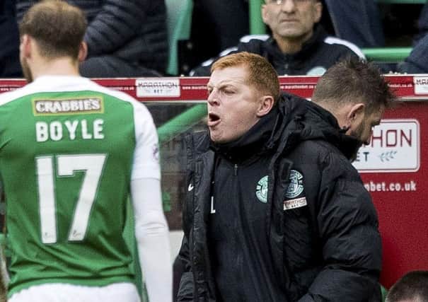 Hibs head coach Neil Lennon read the riot act at half-time on Saturday