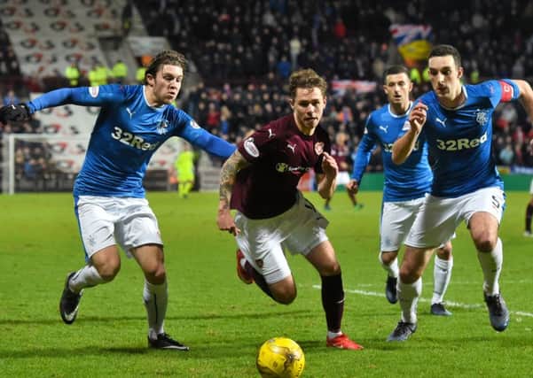 Sam Nicholson made his 100th appearance for Hearts in the 4-1 victory over Rangers last week
