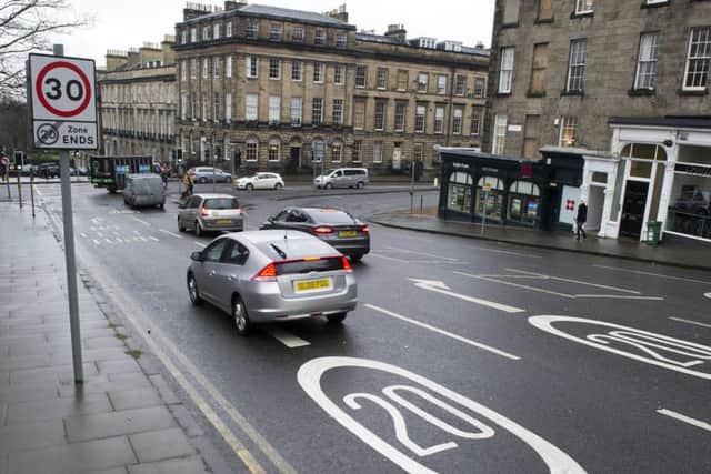 Twenty speed sign confusion on Edinburgh city roads which have conflicting speed warning signs.   Picture Ian Rutherford