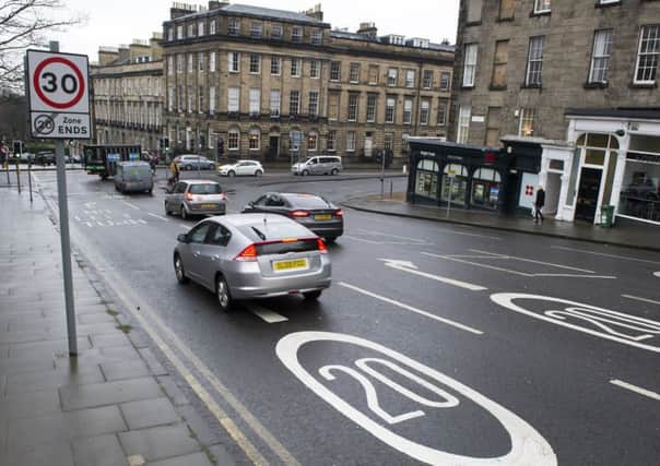 Twenty speed sign confusion on Edinburgh city roads which have conflicting speed warning signs.   Picture Ian Rutherford