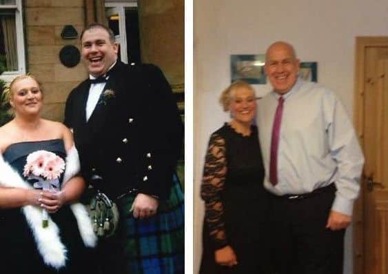 The couple have lost nearly 23 stone between them.