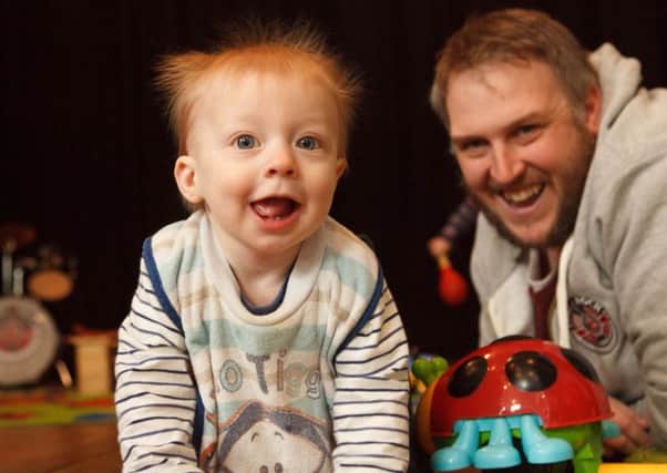Dad's Rock at WHALE Arts Agency. John Paul Stothard with his son Danny, 9 months.
