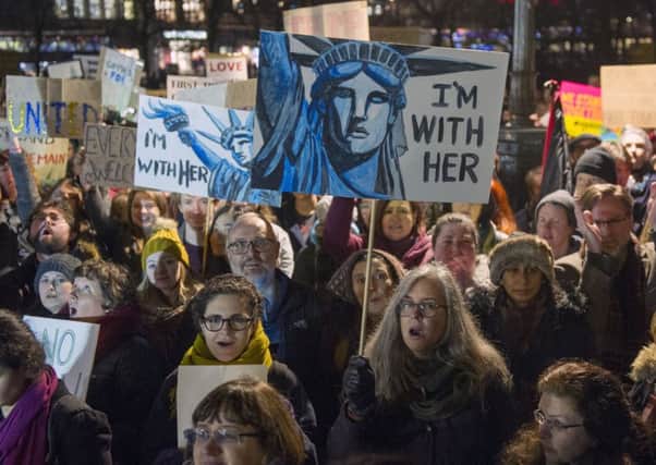 Thousands attended the last march in Edinburgh protesting Trump's travel ban. Picture: Ian Rutherford