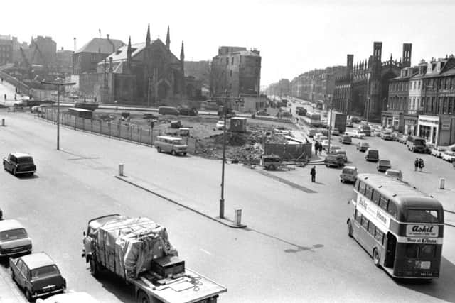 Constructing the new roundabout at the junction of Picardy Place, Broughton Street and Leith Street. Picture: TSPL