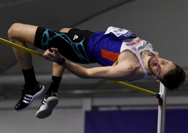 Allan Smith competes in the men's high jump during the British Athletics Indoor Team Trials in Sheffield. Picture: Gareth Copley/Getty Images