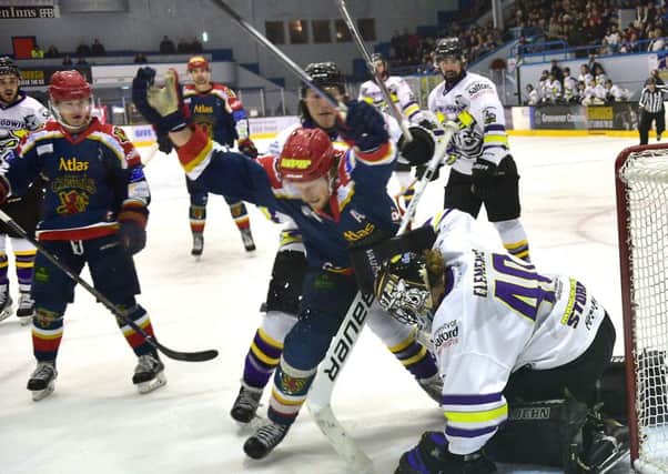 Edinburgh Capitals in action against Manchester Storm at Murrayfield. Picture Jan Orkisz.