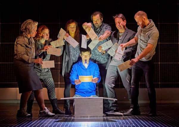 Scott Reid (Christopher Boone) and ensemble,  NT Curious Incident Tour 2017. Photo by BrinkhoffMÃ¶genburg