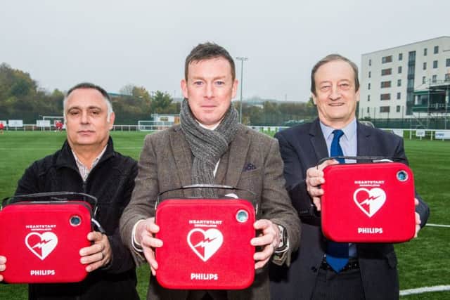 Defibrillators have been installed at the East of Scotland Football League. Picture; Ian Georgeson