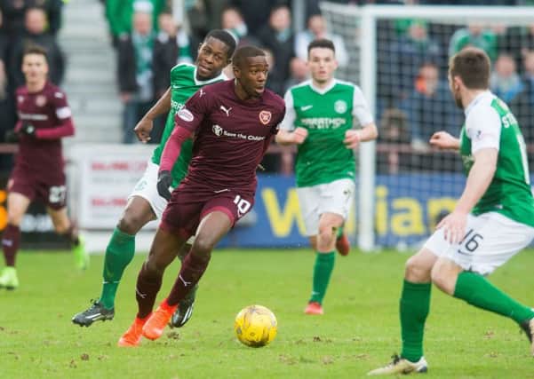 Arnaud Djoum was a second-half substitute on Sunday. Pic: Ian Georgeson
