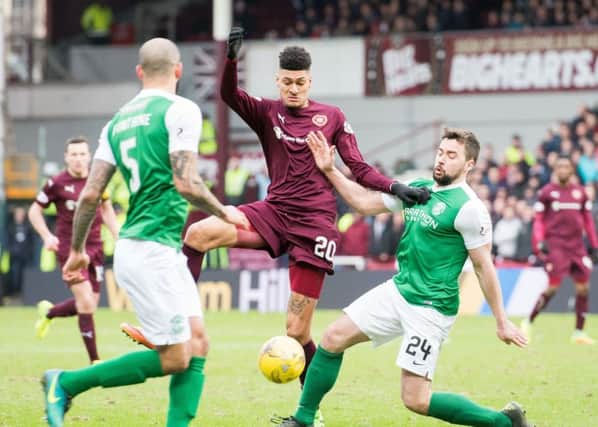 Hearts and Hibs battled out a no-scoring draw at Tynecastle on Sunday. Pic: Ian Georgeson