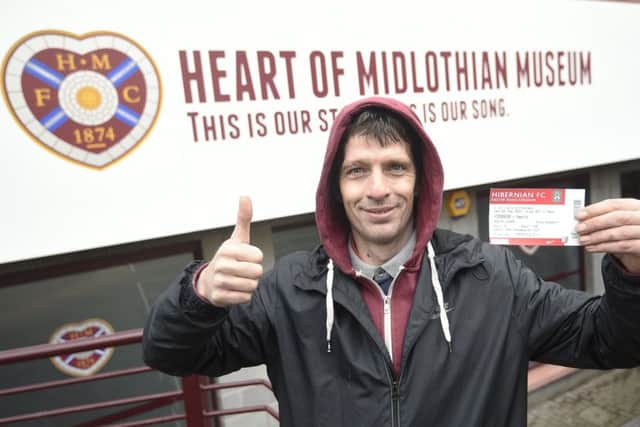 William McLeish was first in the queue at Tynecastle this morning to snap up a ticket for the replay. Pic: Greg Macvean