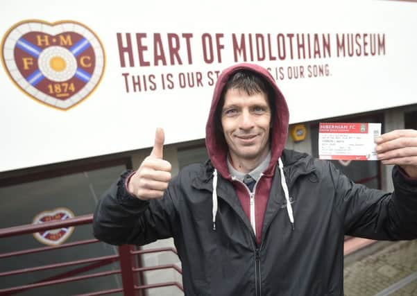 William McLeish was first in the queue at Tynecastle this morning to snap up a ticket for the replay. Pic: Greg Macvean