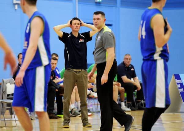Boroughmuir Blaze coach Simon Turner feels the pressure during the Cup final at Oriam