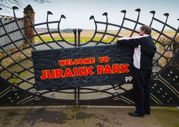The sign was put up on the gates to Muirfield, which has faced a ferocious attack since voting to continue banning women members. Picture: contributed