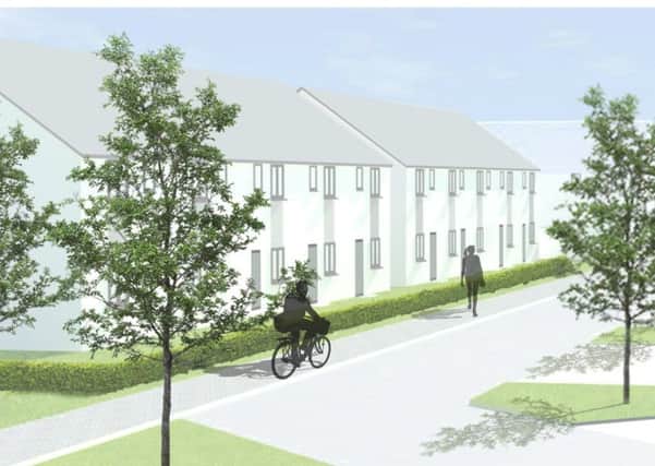 Plans and artist impressions of the proposed Barrat housing development at Baileyfield,  Portobello