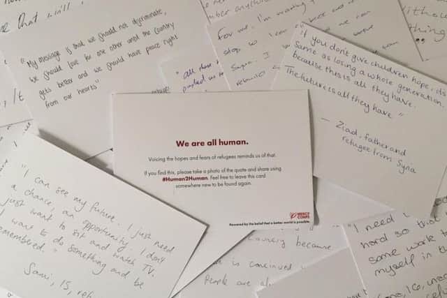 An example of some of the postcards being left around the Capital. Picture; contributed