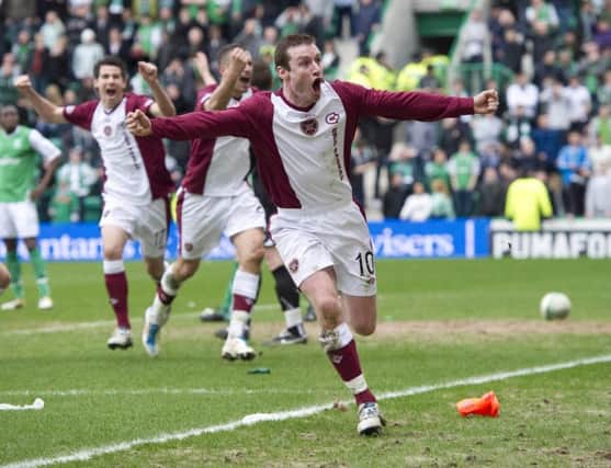 Stephen Elliott never lost an Edinburgh derby and scored for Hearts at Easter Road. Pic: SNS