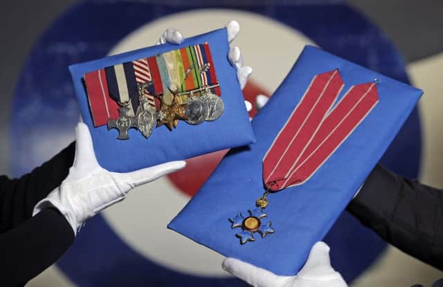 Medals which belonged to Captain Eric Brown CBE (1919-2016) are being prepared for display at the National Museum of Flight in East Lothian today. Picture; Neil Hanna