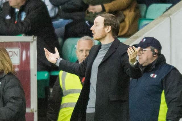 Hearts boss Ian Cathro questions the display from his team