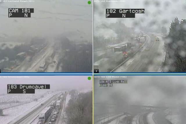 The scene at the M80. Picture; Traffic Scotland