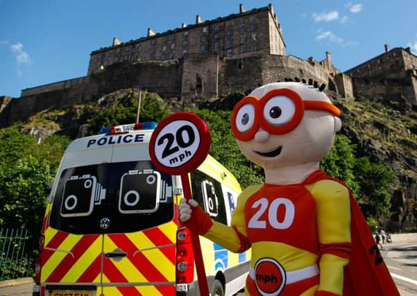 20mph mascot The Reducer at Johnston Terrace. Picture: Scott Louden