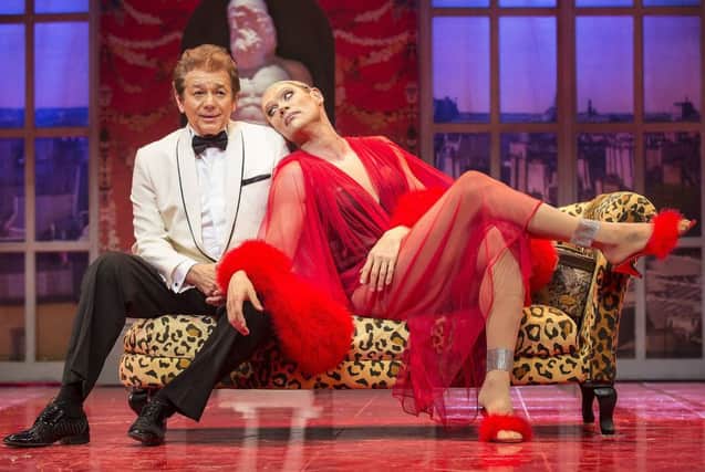 Adrian Zmed and John Partridge as Georges and Albin in La Cage Aux Folles