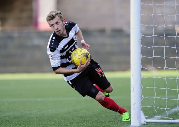 Ally Roy, currently on loan at Stenhousemuir, scored a hat-trick for Hearts Under-20s. Pic: TSPL