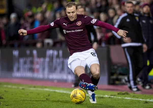 Malaury Martin came on as a substitute for Hearts against Ross County. Pic: SNS
