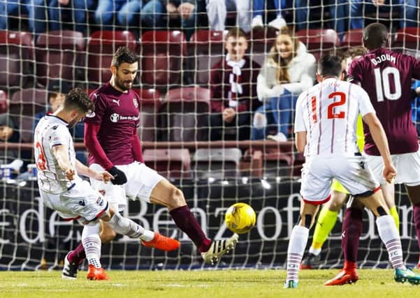 Alex Schalk scores for Ross County at Tynecastle