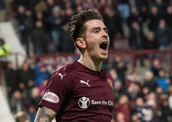 Hearts' Jamie Walker should recover from a head knock for the visit of Hamilton a week today. Pic: Ian Georgeson