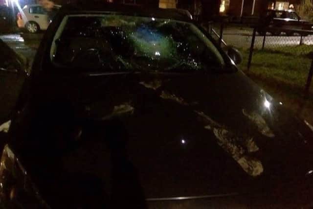 The vehicle following the attack. Picture: TRIM