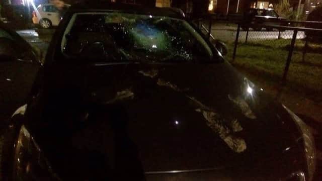 The vehicle following the attack. Picture: TRIM