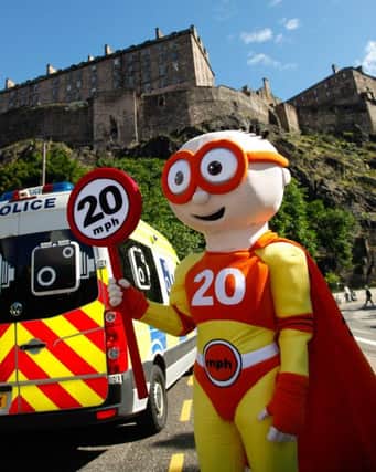 The Reducer, Edinburgh City Council's 20mph mascot. Picture: Scott Louden