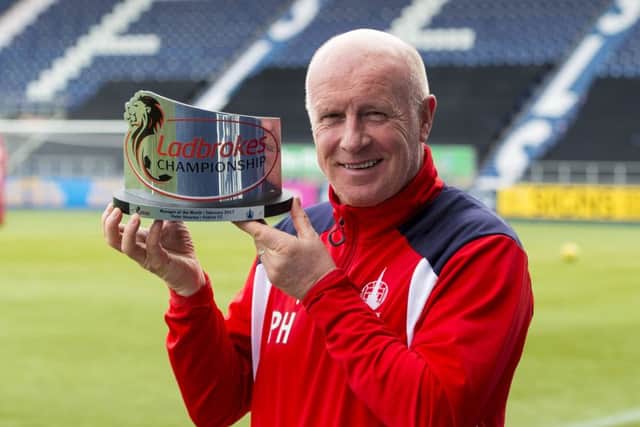 Falkirk's recent form won Peter Houston the Ladbrokes Championship Manager of the Month award for February