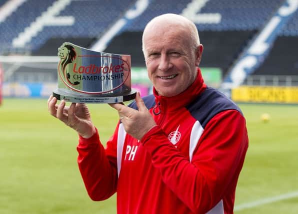 Falkirk's recent form won Peter Houston the Ladbrokes Championship Manager of the Month award for February
