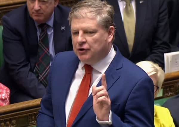 The Scottish National Party Westminster leader Angus Robertson speaks during Prime Minister's Questions (PMQs) in the House of Commons on March 15. Picture; Getty