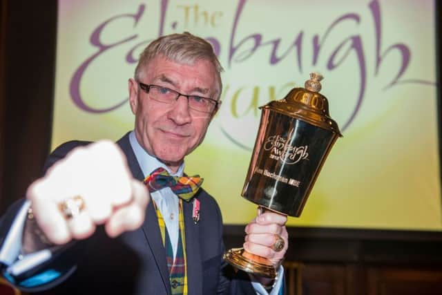 Ken Buchanan receives the Edinburgh Award. Picture: Ian Georgeson