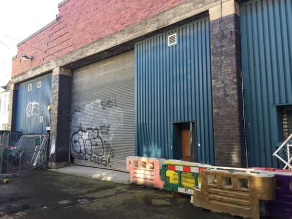 The former tram depot off Leith Walk will be replaced by 10 old shipping containers.