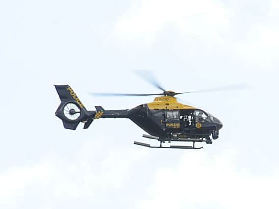 The police helicopter was spotted in Leith and across the Capital this afternoon.
