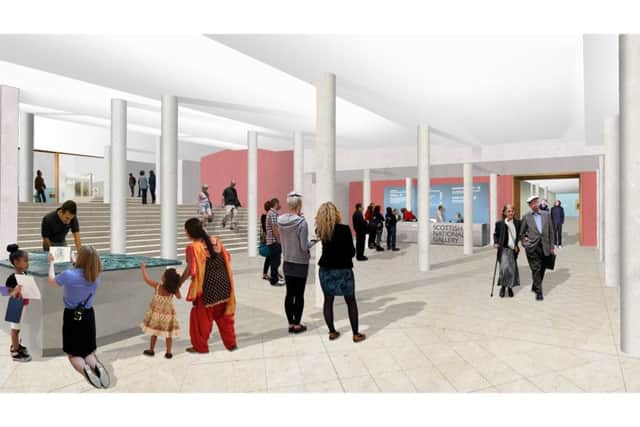 An artist's impression of the Scottish National Gallery extension's foyer