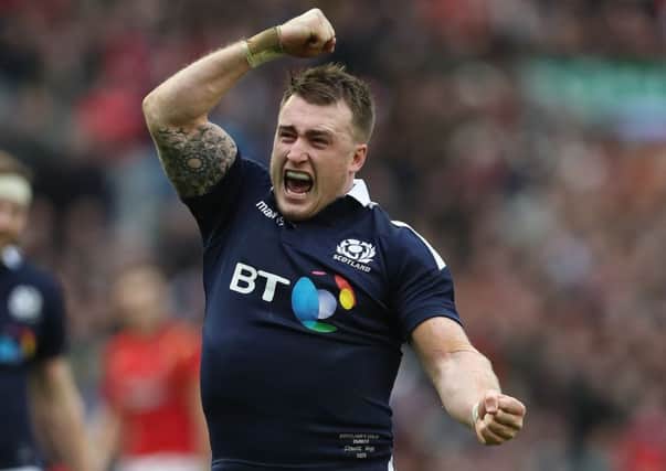 EDINBURGH, SCOTLAND - FEBRUARY 25:  Stuart Hogg of Scotland celebrates at full time during the 6 Nations match between Scotland and Wales at Murrayfield Stadium on February 25, 2017 in Edinburgh, Scotland. (Photo by Ian MacNicol/Getty Images)